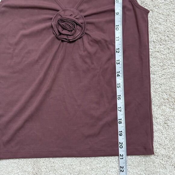 SOLD Aritzia Wilfred GoodLux Bloom Top Plum Purple Rose Rosette Slim Fit Tank S - Picture 12 of 13